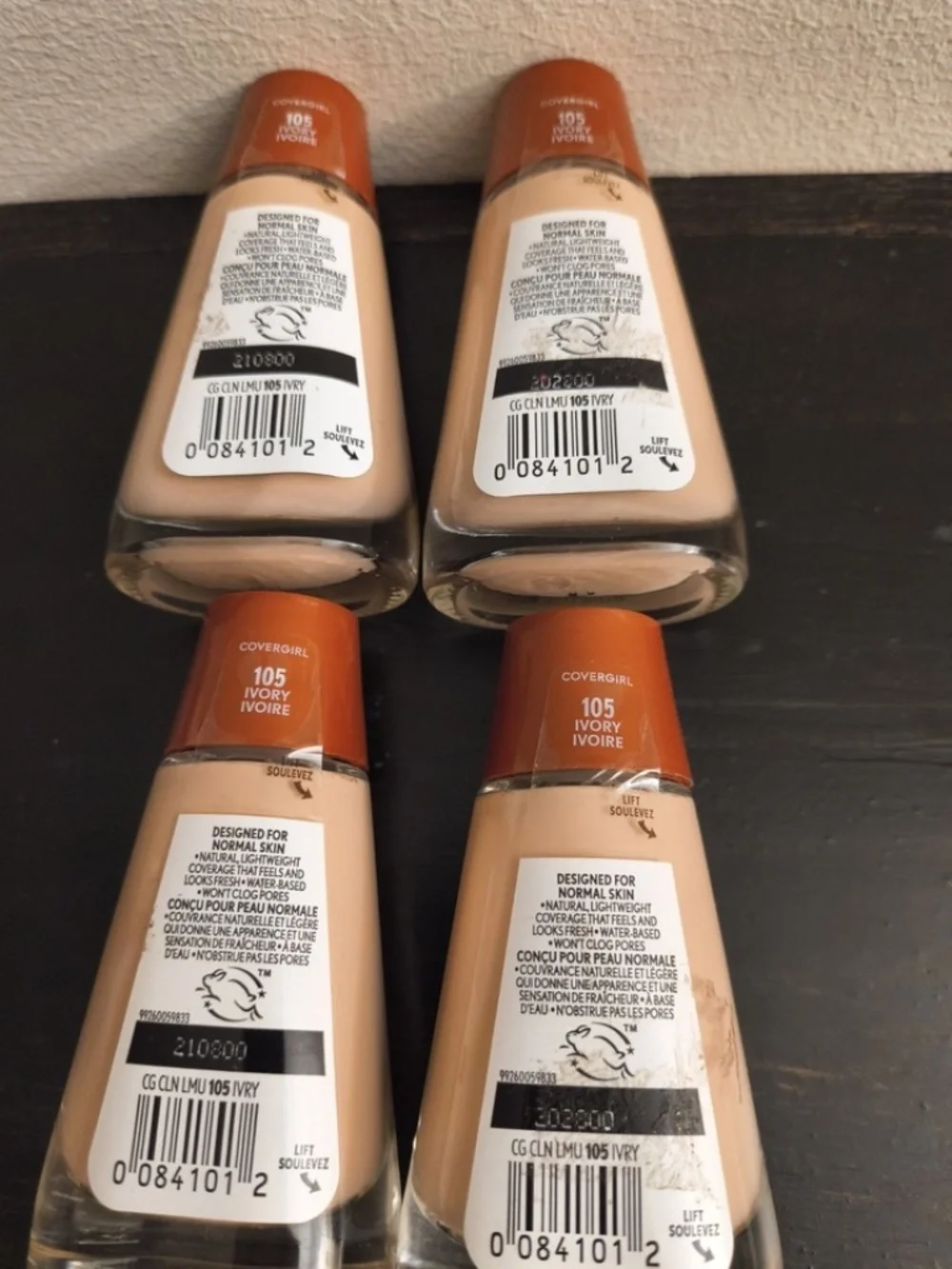 Covergirl Clean Liquid Foundation # 105 Ivory, 1 oz., x4 DISCONTINUED